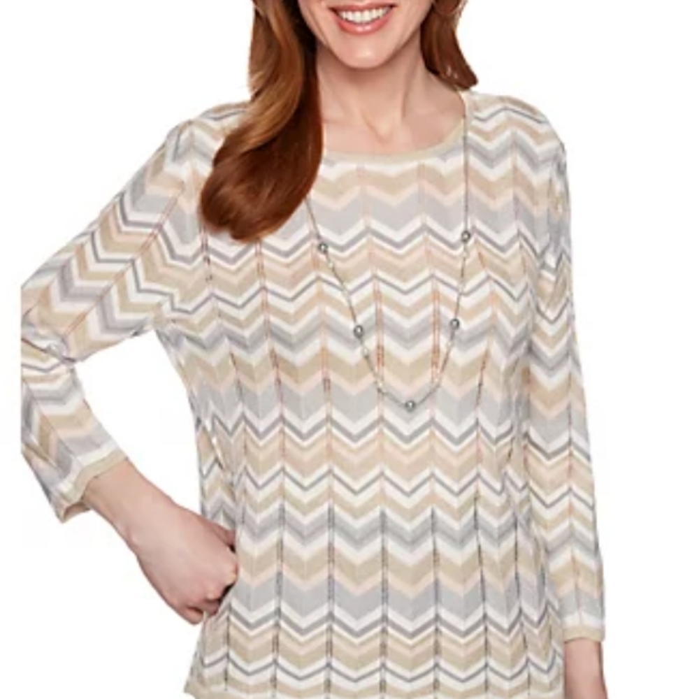 Alfred Dunner Chevron Knit Sweater
